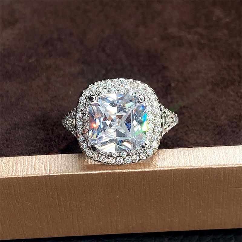 Novos anéis de cristal de zircônia cúbica de luxo para mulheres, alianças de casamento, acessórios, anéis brilhantes AAA CZ, joias da moda