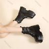 Fashion Women Black Punk Gothic Motorcycle Boots Chunky High Heel Ankle Boot Ladies Wedge Belt Buckle Platform Botines Female Shoes