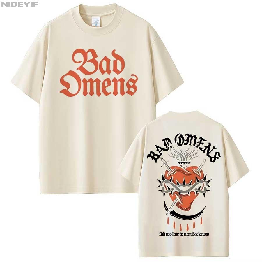 Bad OUnisexs Tour Double Sided Metal Band T Shirt for Unisex Women Hiphop Streetwear Oversized Tops 100 Cotton TShirt BO7