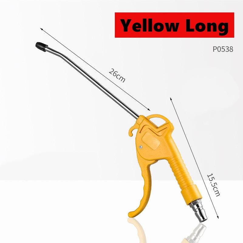 Pistolet do przedmuchiwania powietrzem, Pistolet do przedmuchiwania powietrzem o wysokim przepływie do kompresora z wygiętą pod kątem dyszą, Trzy kolory do wyboru, Długi typ