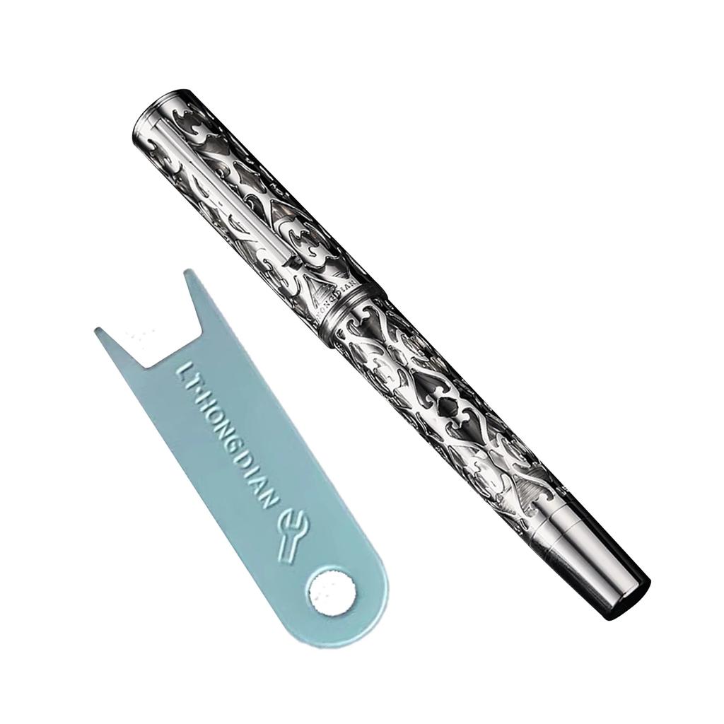 Hongdian D1 Resin Fountain Pen – 0.5mm F Nib, Skeleton Hollow Design, Piston Fill – High-End Business & Office Writing Pen