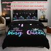 3Pcs Crown Letter Duvet Cover Set (1 Duvet Cover + 2 Pillowcase Without Pillow Insert), Soft And Breathable