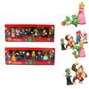Sechsteiliges Super Mario Bros Actionfiguren-Spielzeugset mit Luigi, Yoshi und Pilz-Sammelfiguren für Kinder