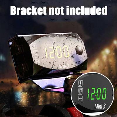 12V Motorcykel Elektronisk Klocka Vattentät 3 i 1 Moto Temperaturklocka Dammtät Motorcykel Termometer Voltmeter Digital Display