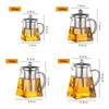 350ml Glass Teapot With Stainless Steel Infuser Heated Container Heat Resistant Tea Pot Good Clear Kettle Square Drinkware