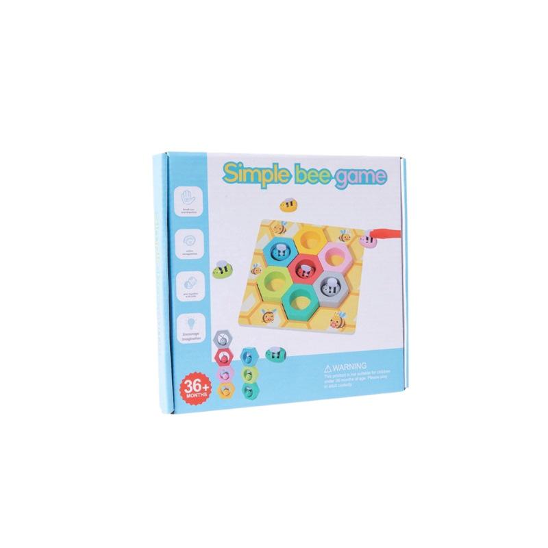 Montessori Beehive Color Recognition Game for Ages 0-3: Parent-Child Educational Toy with Grasping Clip and Little Bees