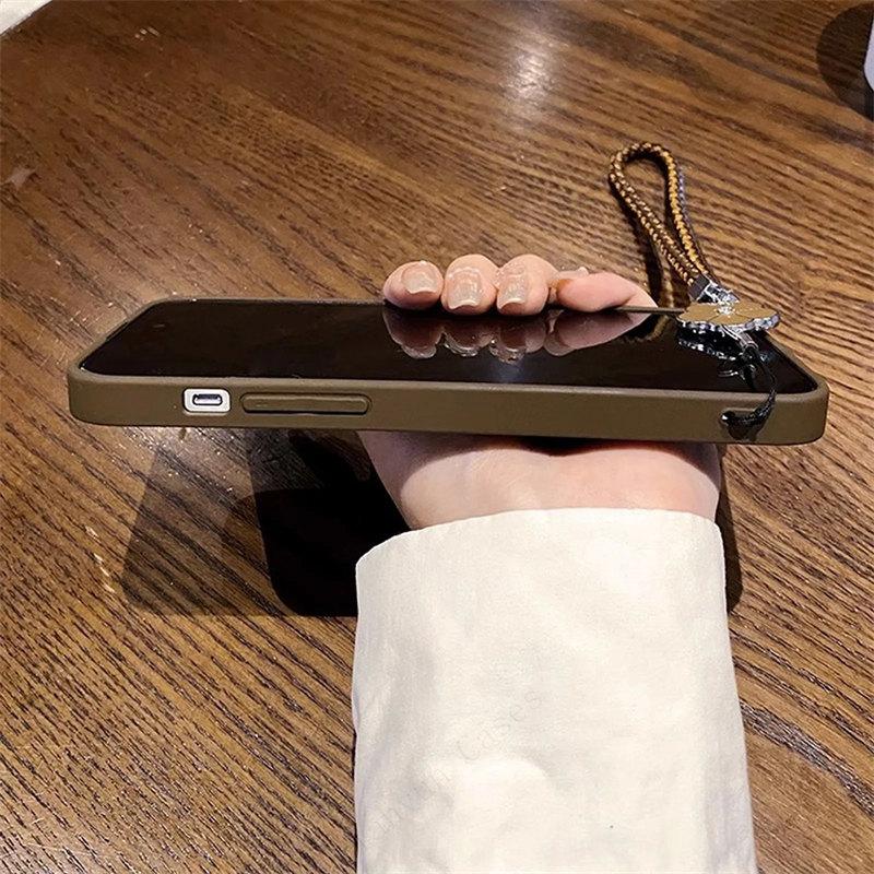 Luxury Lunar Crater 3D Camellia Leather Strap Phone Case For iPhone 15 14 13 12 11 Pro Max Plus + X XS XR Fall Dirt Resistant