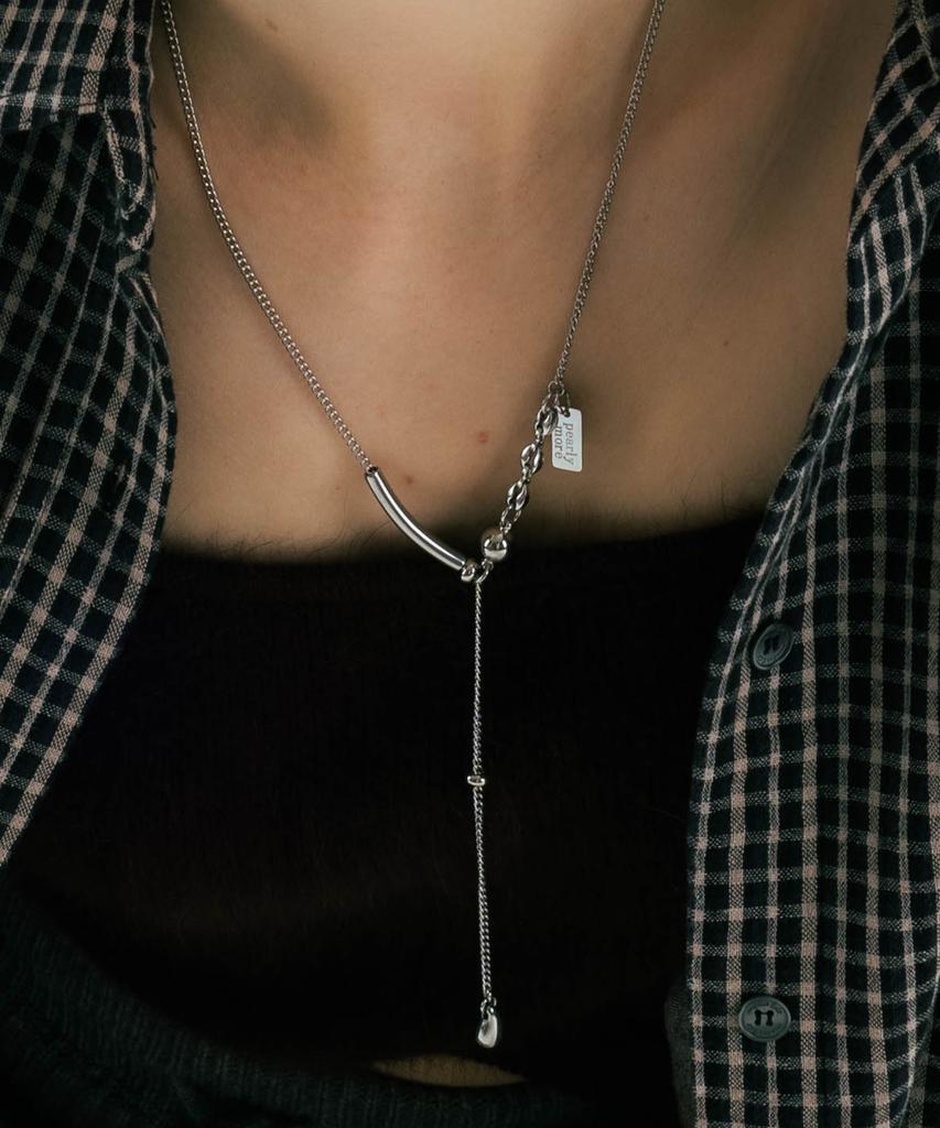 Pearly More Drop Pendant Magnet Slide Necklace_Pm24N021Wt