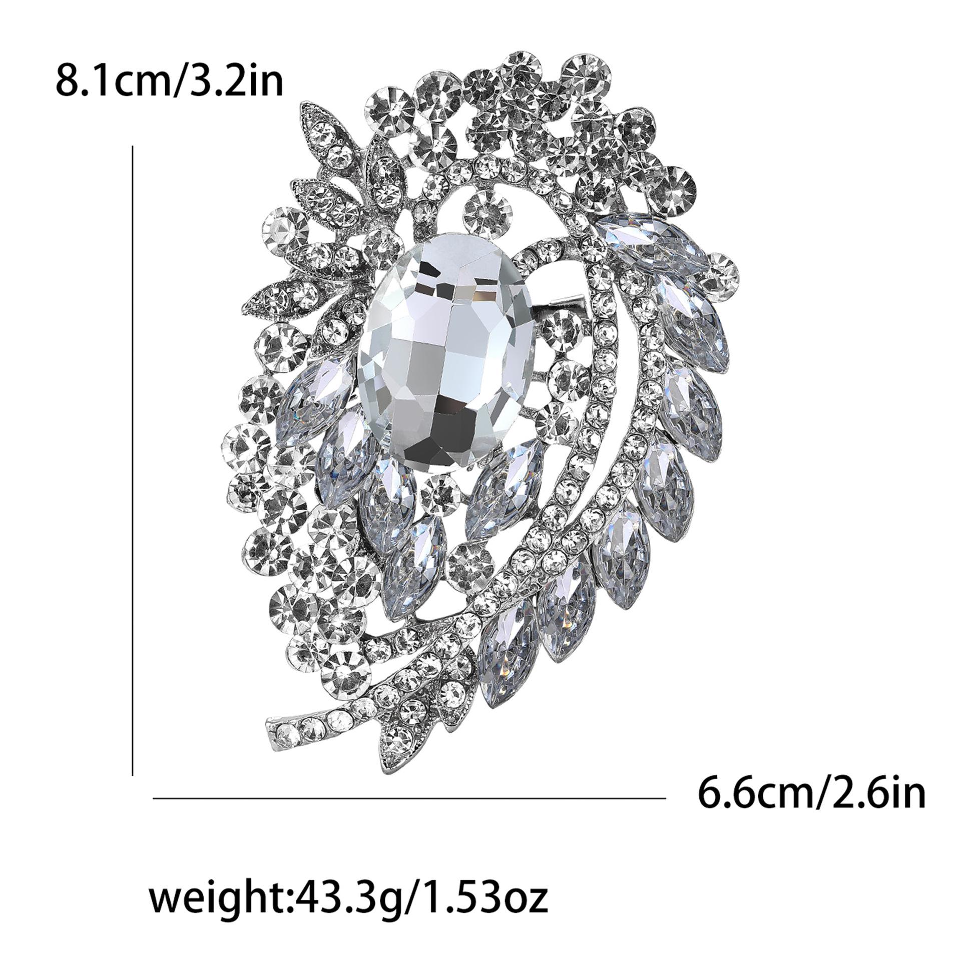 

Африканская мода сплав полный бриллиант большая стеклянная брошь изысканная женская одежда высокого класса украшение для корсажа булавка