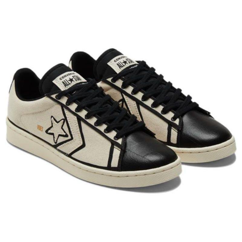 Joshua Vides x Converse Pro Leather OX 'Made in Studio' Avorio Naturale/Nero/Bianco Sneakers Unisex A00713C