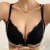 Leopard Print Front Button Bra Women's Beautiful Back Bra Women's Gathering and Adjustment Type Breast Collection Breathable Lace Bra