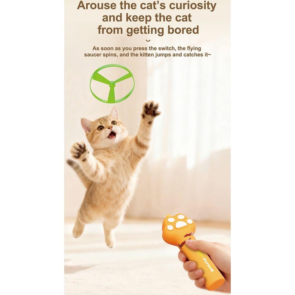 with 6 Flying Discs Kitten Flying Saucer Electric Flying Disc Launcher  For Cats