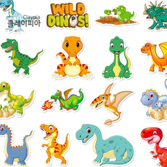 Art Box/Claypia Dinosaur Waterproof Sticker Cute Sticker Dakku Set 50 Sheets