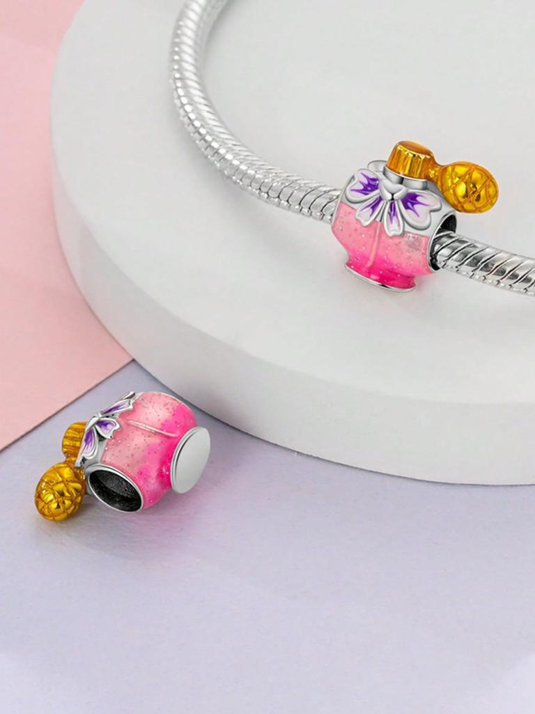 Charms Plata Little Girl Rabbit Bow Beads Charm Copper Plated Fit Charms Copper Original Bracelet For Jewelry Making Diy Charm