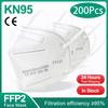 10-200pcs ffp2mask Black kn95 mascarillas negra Adults 5Layers fpp2 approved kn95 CE Respirator Face Mask ffp2 reutilizable ffp3