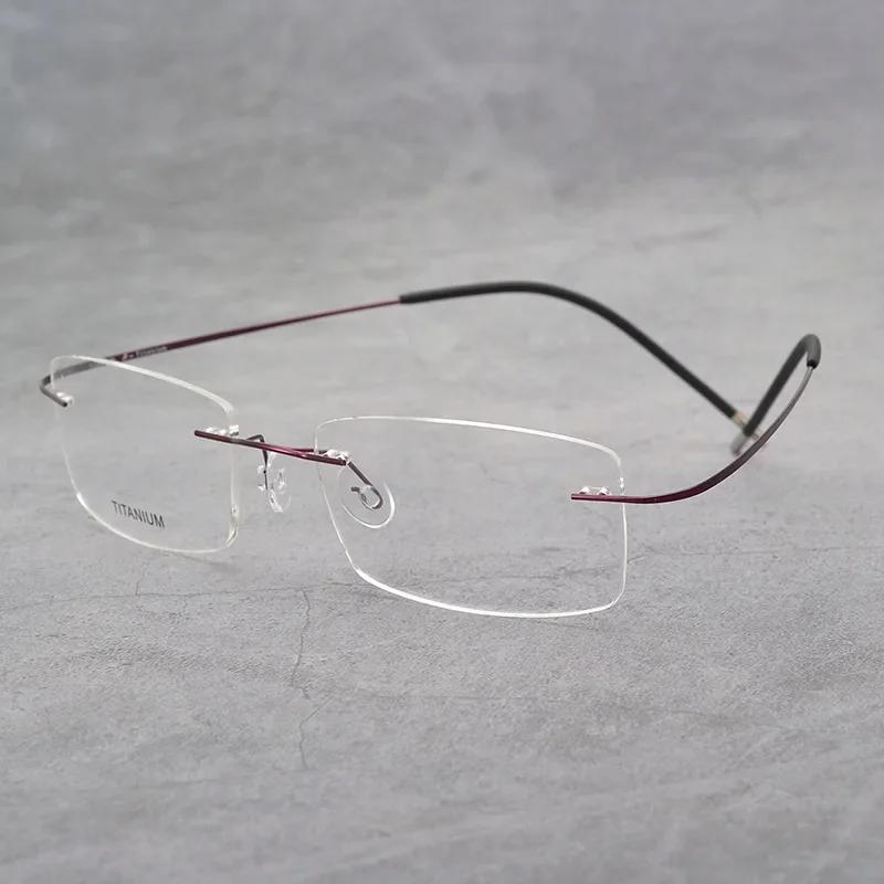 Business Framesless Spectacles Reading Spectacles Cut Edge Female Male Titanium Presbyopic Eyeglasses High-definition Eye Spectacles