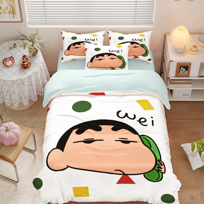 New Style C-Crayon Shin-chan Bedding Sets Shin-chan Duvet Cover Bed Set Quilt Cover Pillowcase Kids Adult Size