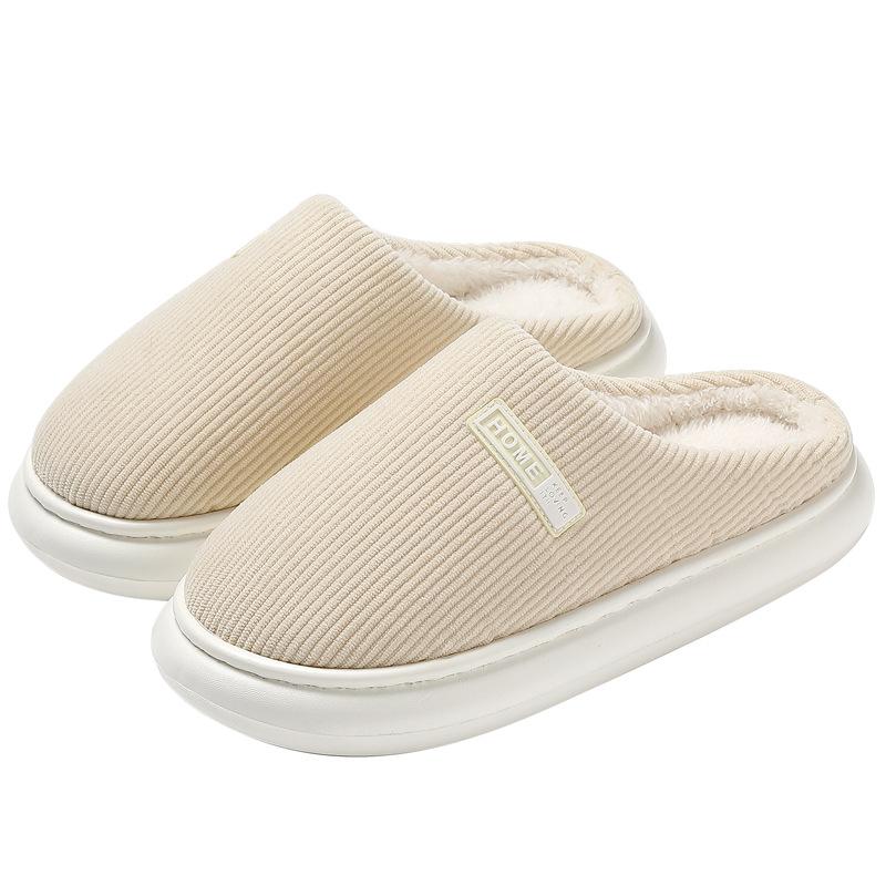 Home cotton slippers winter indoor household plush warm non-slip bedroom winter cotton mop winter
