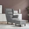 Day and Night - Day and Night Light Gray Velvet Wing Chair and Stool