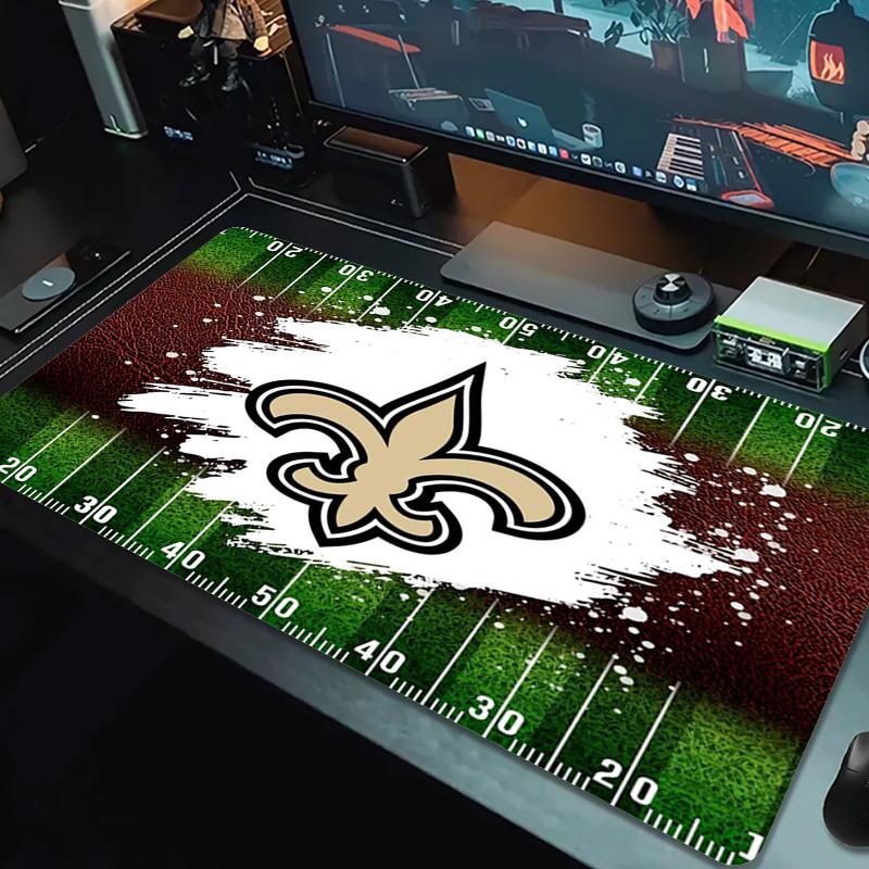 New Orleans Saints Logo Color Mouse Pad Large Gaming Table Cushion Non-slip Laptop Tablet Big Mousepad XXL Mat Mini PC Playmat With Lock Edge