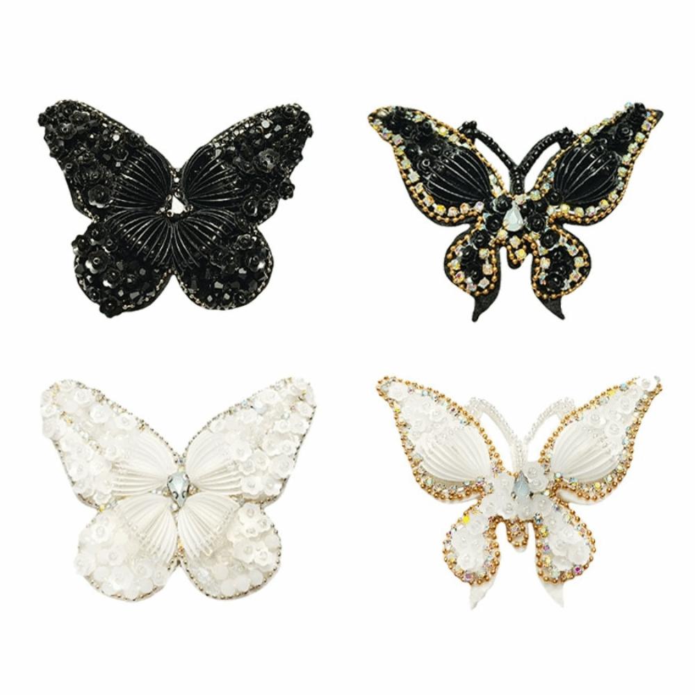 DIY Beaded Butterfly Appliques Handmade Sequin Patch New Clothing Decoration Patch Bag Decoration