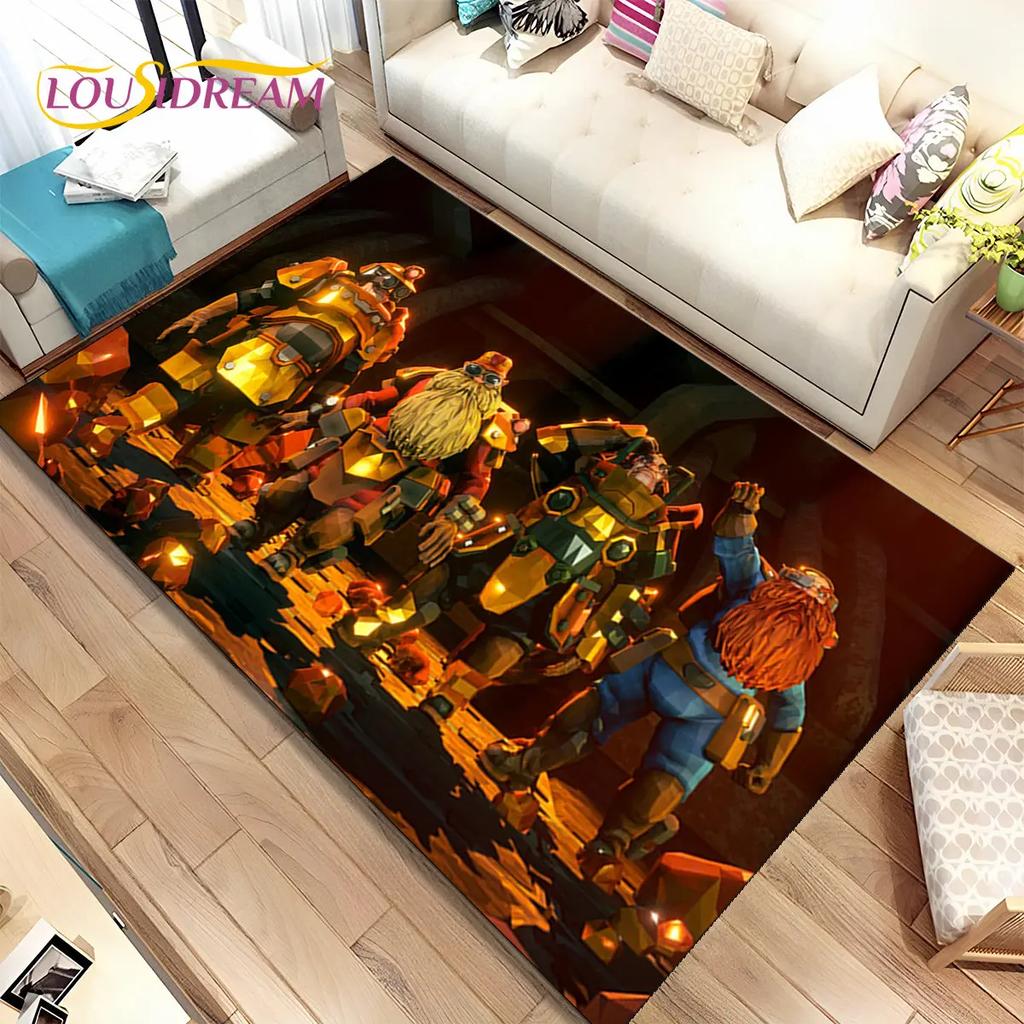 3D DRG Deep Rock Galactic Game Gamer Area Rug,Carpet Rug for Living Room Bedroom Sofa Doormat Decoration,kids Non-slip Floor Mat