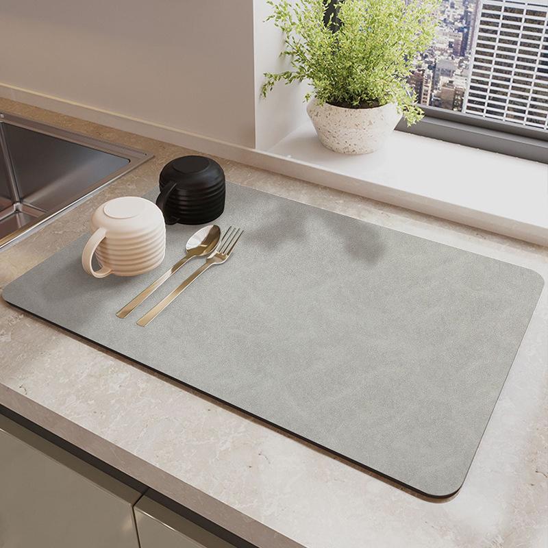 New Customizable Non-Slip Absorbent Kitchen Drying Mat for Cups, Plates, and Bowls