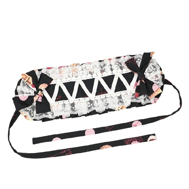 Stylowa Koronkowa Opaska do Włosów Rękawy na Ręce Rekwizyty do Kostiumu Maid Anime Nakrycie Głowy Dla Kobiet Nastolatek Japońskie Wydarzenie Animacyjne Nakrycie Głowy