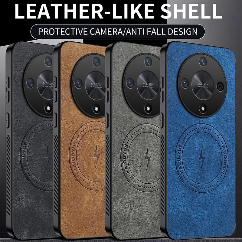 EUCAGR For Honor X9b/Honor X9b Case Simple Stylish Magnetic Suction Luxury PU Leather Skin-friendly Anti-drop Back Cover