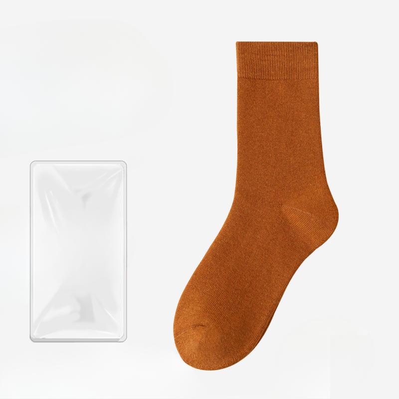 Female Spring and Autumn New Pure Color All Build Deodorant Hair Circle Household Floor In The Tube Cotton Socks