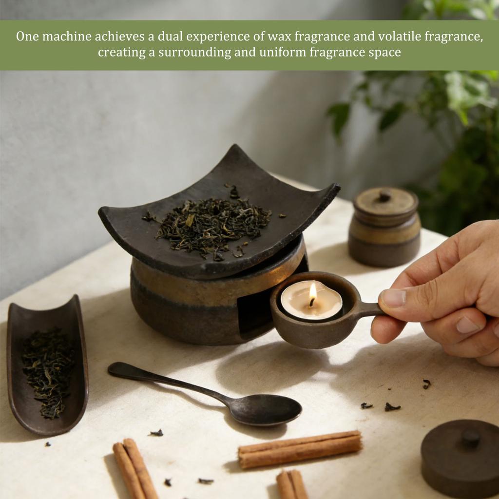 Ceramic Tea Stove Warmer Set Aromatherapy Burner Handmade Ceramic Candle Wax Melt Warmer Tea Ceremony Accessories
