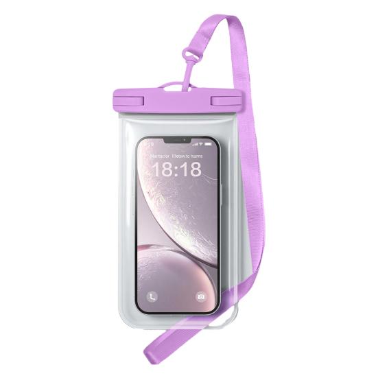 

Waterproof Cell Phone Pouch Underwater Cell Phone Dry Bag Case Lanyard Beach Swimming Kayaking Boating Clear Phone Holder Protector фиолетовый