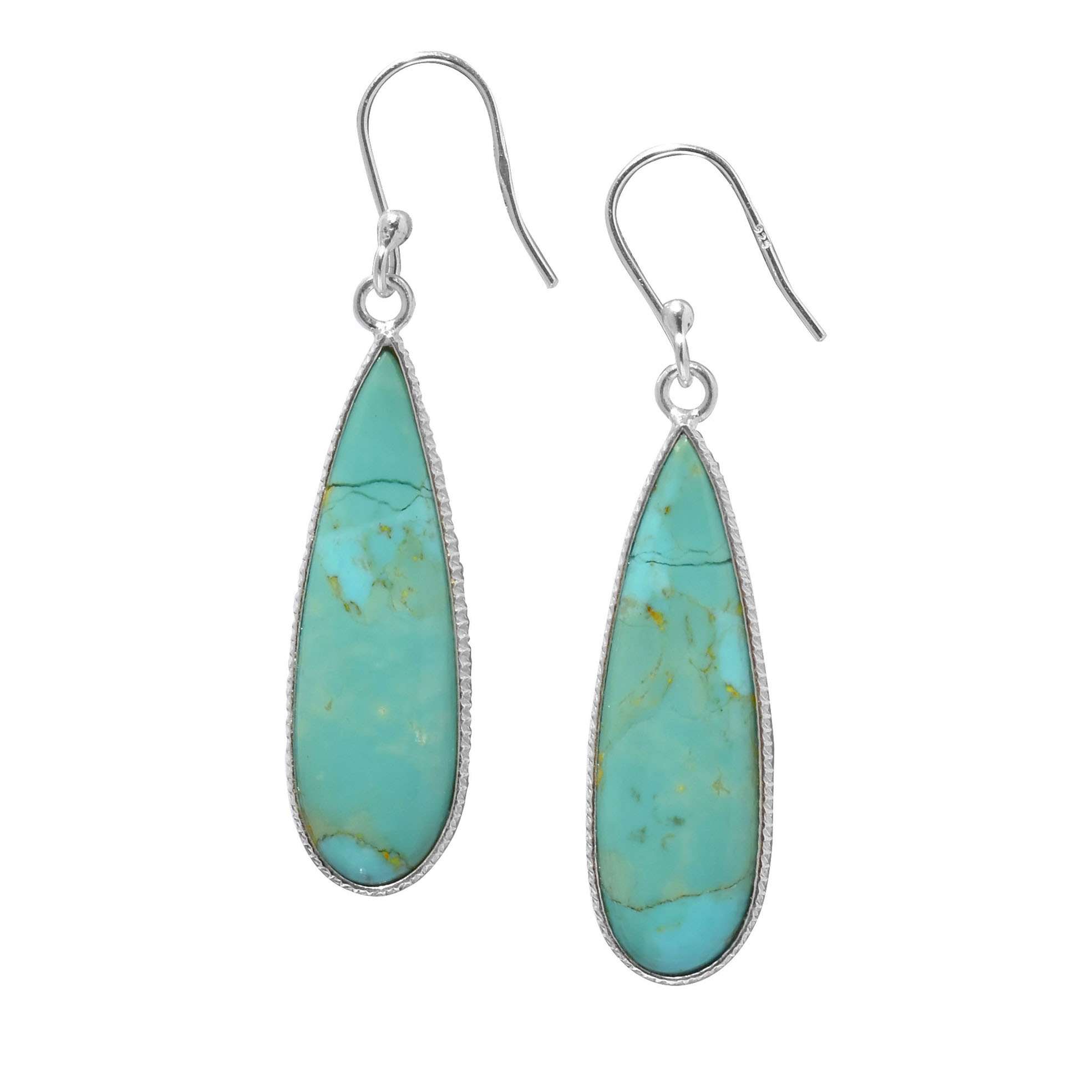 

Turquoise Gemstone Earrings Solid 925 Sterling Silver Handmade Earrings Jewelry Gift For Women And Girls E-3281
