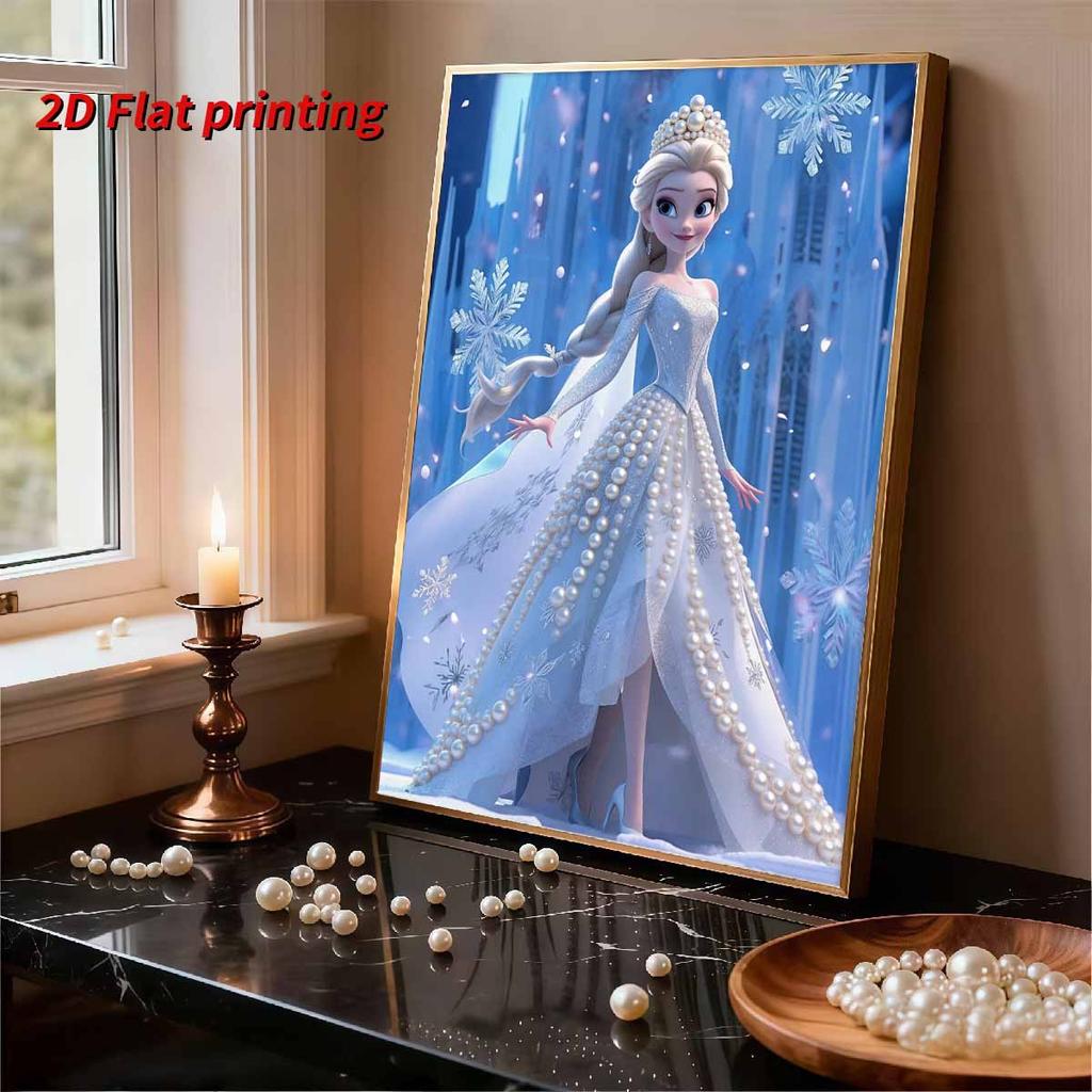 Disney Snow Princess DIY Artificial Pearl Diamond Art Set  A Diamond Dot Painting for Home Decoration Gift