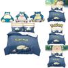 Pokemon Snorlax 3d Digital Print Bed Set With Cartoon Pattern For Kids Bedroom Decor