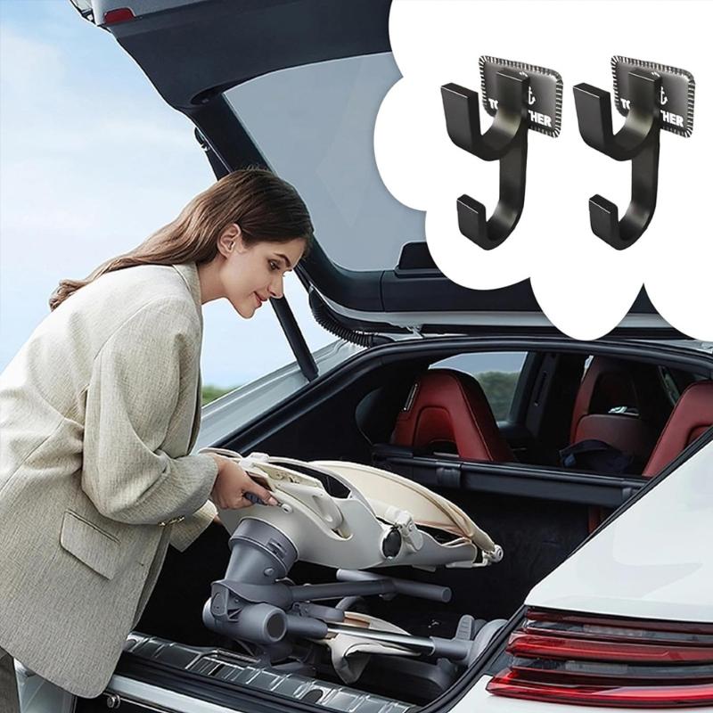 2Pcs Universal Car Umbrellas Holders Storage Hookclip Seat Headrest Hooks For Any Vehicle Black Car Umbrella Hooks