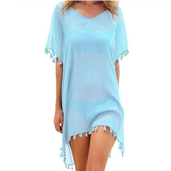 Womens Bikini Cover Up Dress Swim Beach Bathing Swimsuit Baggy Tunic Tops T-Shirt