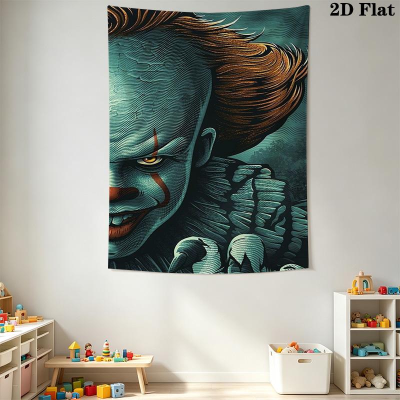 Creepy Clown Pattern Home Decor Tapestry, Wall Hanging, Decorative RV Wall Cloth.NGT0928425