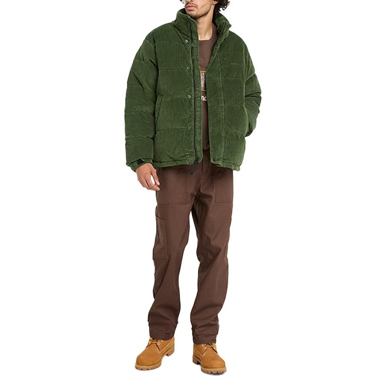 Timberland Stand Collar Warm Versatile Duck Down Puffer Jacket Men Jacket Black-Forest-Green A6X6J-EIN