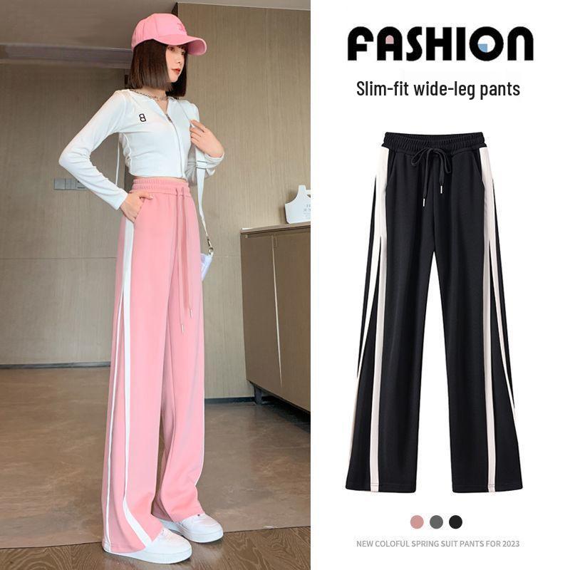 Women's High Waist Wide-Leg Slimming Sports Pants - Versatile Casual Trousers for Autumn & Summer 2024