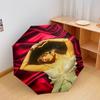 1pc Ayliva Pattern Umbrella Portable Folding Umbrella Iron Frame Hole Bone Structure Outdoor Home Umbrella