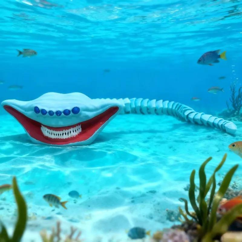 1/4pc 3D Printing Sea Eater Bloop Gran Maja Action Figure Model Toy Doll Christmas Gift Joint-movable Deep Sea Monster Figurines