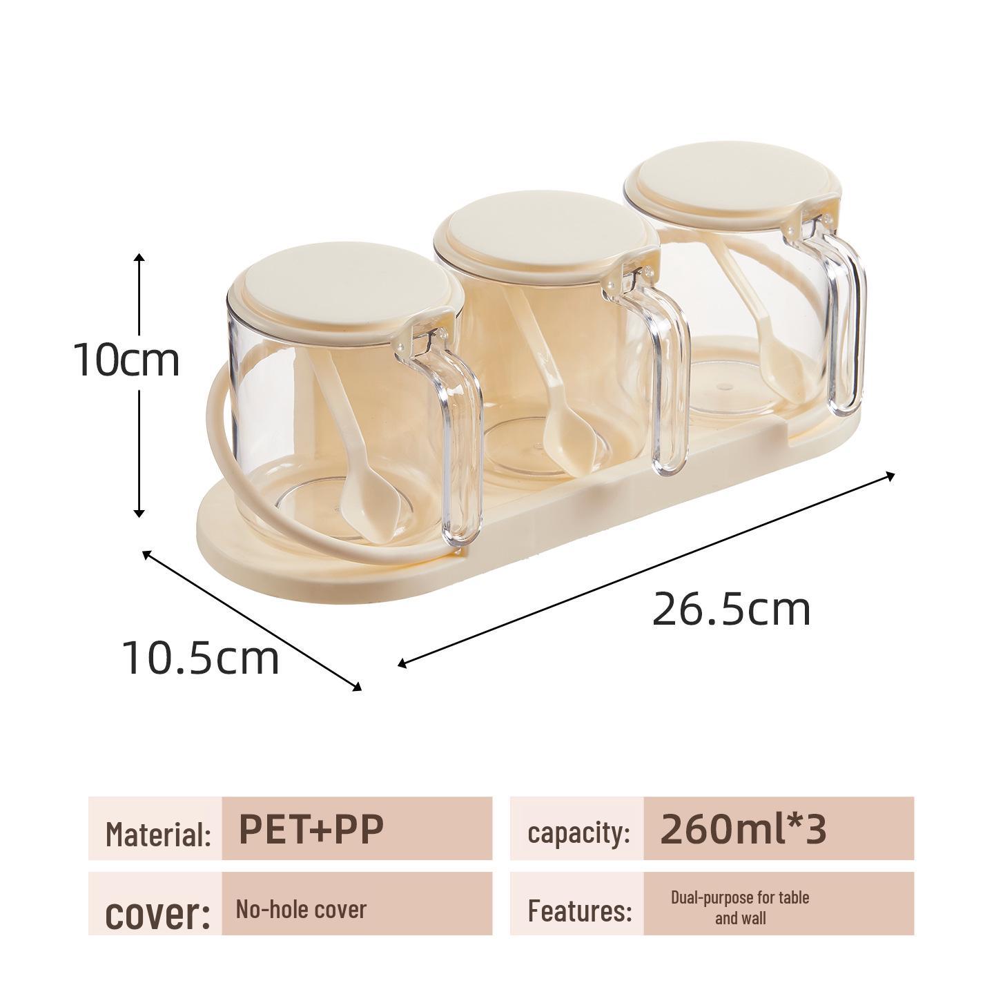 Wall-Mounted Kitchen Seasoning Box: Glass Storage and Sealed Salt & Spice Jars.
