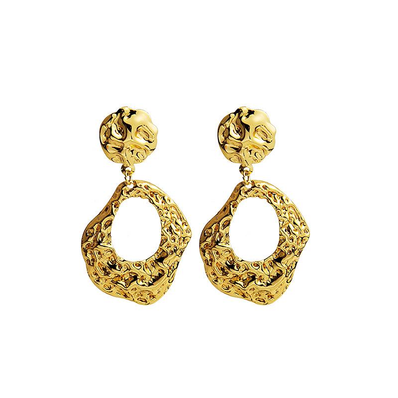 European & American Large Geometric Resin Hoop Earrings for Women: Irregular Design