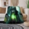 1pc Cozy Wolf Print Blanket Flannel Blanket For Sofa, Bed, Travel, Camping, Living Room, Office, Couch, Chair