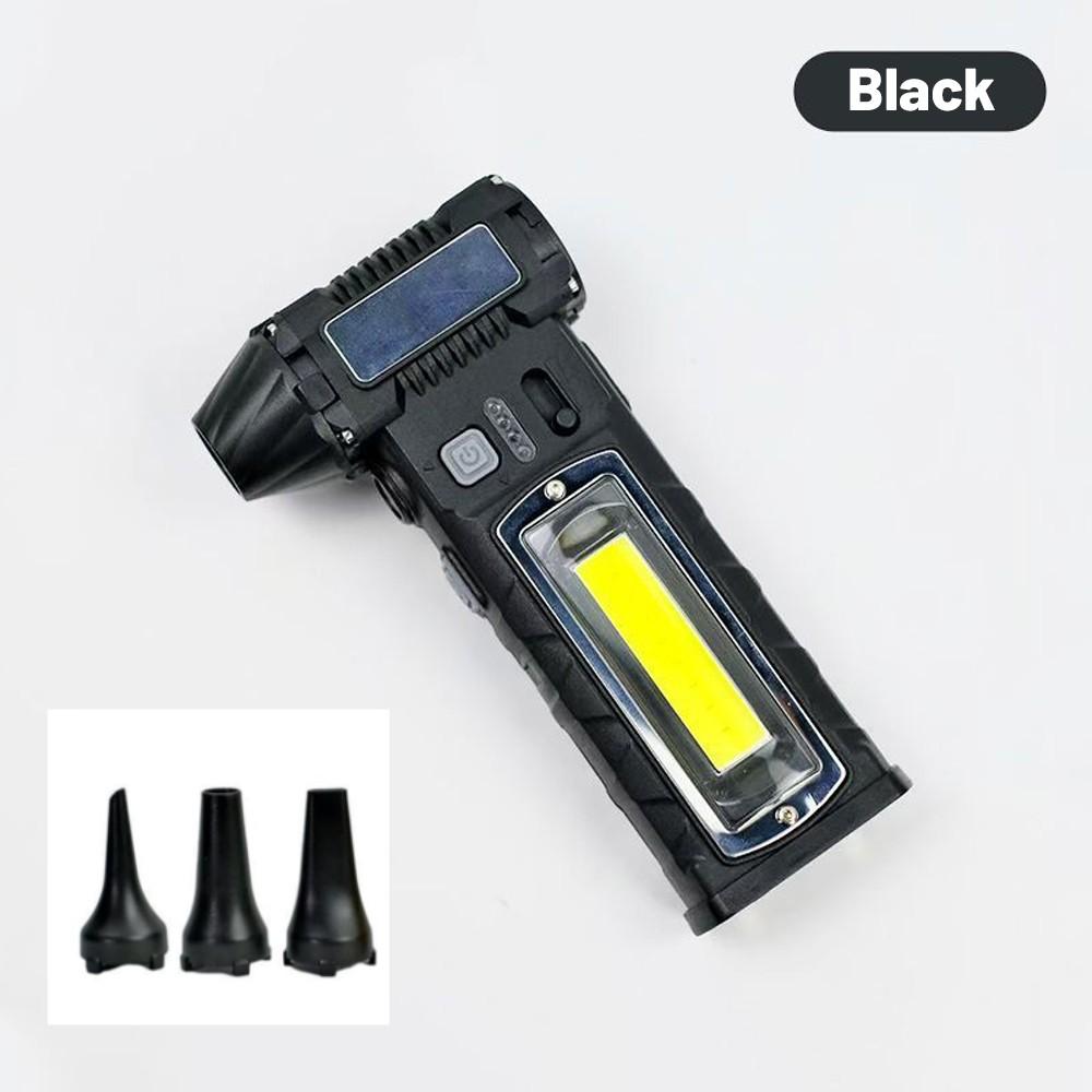 130000RPM 4in1 Violent Fan with 3 Nozzles&Sidelighting 8000mAh Wireless Air Blower Mini Turbo Jet Fan Waist Hanging Camping Fans