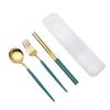 New Spoon Fork Chopsticks Set Storage Box Tableware Coffee Snack Fruit Dessert Portable Spoon Fork Chopstick Set Stainless Steel