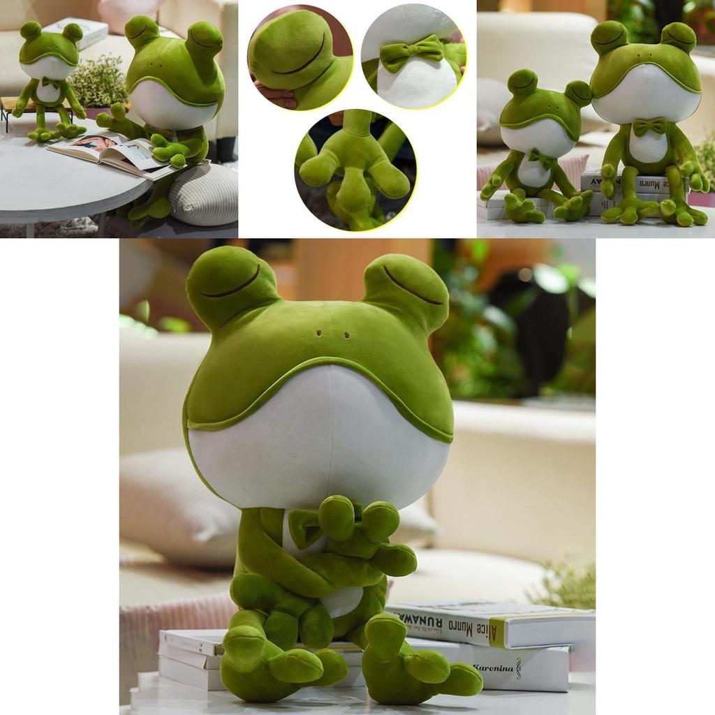 Adorable Soft Plush Frog Stuffed Animal Toy Ideal For Kids Bedtime Cuddly Pillow