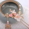 Ancient Chinese Style Women Long Tassel Step Shake Flower Hairpins Clips Hair Combs Earring Jewelry Elegant Headwear for Girls