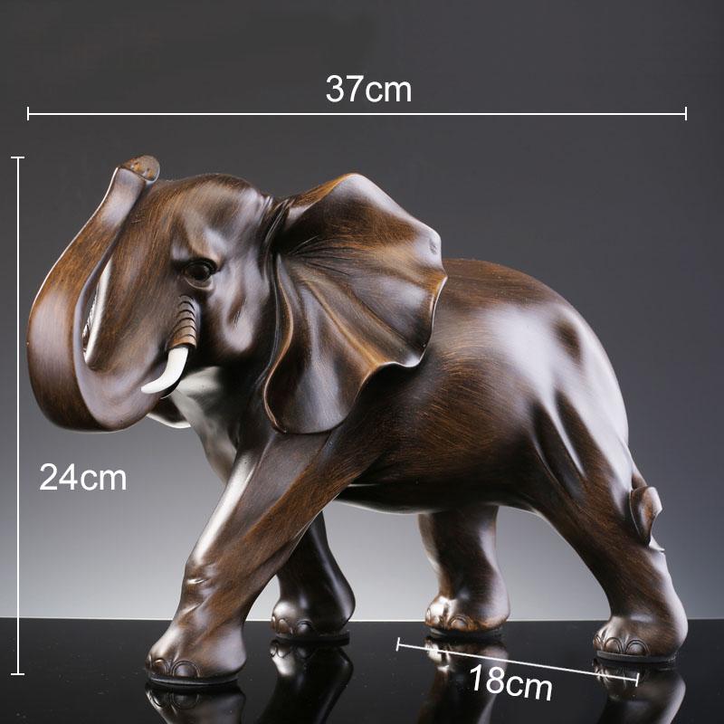 Simulated Animal Sculpture Imitation Wood Elephant Statue Resin Crafts Animal Sculpture Desk Decoration Ornaments Furnishings